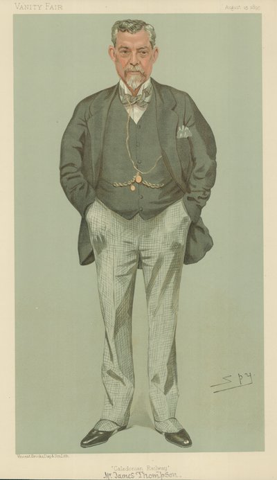 Mr. James Thompson, Caledonian Railway, 15. August 1895, Vanity Fair Karikatur von Leslie Matthew Ward